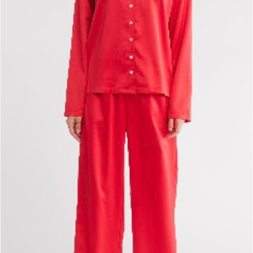 Nordstrom Rack Red Satin Pajama Set